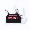 Sexiga underkläder set - kort topp - trosor - COME HERE DADDY PLEASE bokstäver