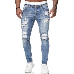 Stretchiga slitna - biker jeans - Slim Fit Denim