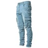 Stretchiga jeans - bikerstil - sidfickor - Slim Fit