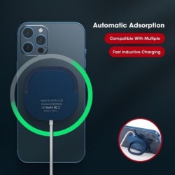 Magnetisk trådlös laddare - snabbladdning - med fäste - USB C - för IPhone 12 Pro / Samsung