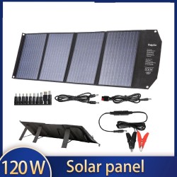 120W Solpanel - hopfällbar snabbladdare - för telefon / kamera / laptop