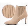 Heeled ankle boots - elastic slip on shoes - pointed toeBoots
