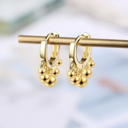 Runda droppörhängen i silver/guldplätering