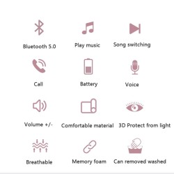 Sovögonmask - med Bluetooth-headset och mikrofon