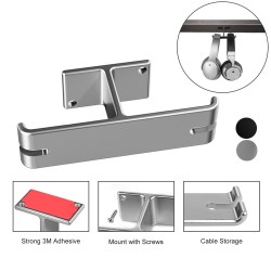 Hörlurar dubbel hängare - aluminiumkrok - under skrivbord / väggmonterad