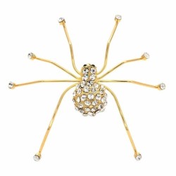 Gold crystal spider - broochBrooches