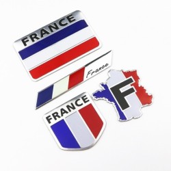 Bildekal i 3D aluminium - fransk flagga