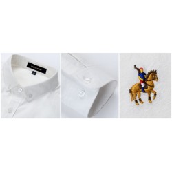 Classic long sleeve cotton shirt - plain / stripes - embroidery logoT-shirts