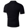 Fashionable short sleeve t-shirt - stand up open collar - printed sleevesT-shirts