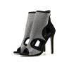 Sexy high heel sandals - ankle length pumps - hollow-out - with rhinestones - back zipperPumps