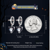 Runda silverörhängen - kors - svart crystal dingla hjärta - 925 sterling silver