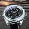 JARAGAR - automatisk mekanisk klocka - 3 sub-dial - läderrem