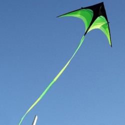Superstor drake - svart - grön - med linje - 160 cm