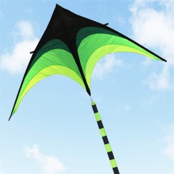 Superstor drake - svart - grön - med linje - 160 cm