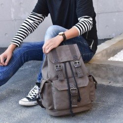 Ryggsäck i canvas med stor kapacitet - unisex