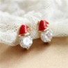 Santa hat earrings - with crystal zirconEarrings