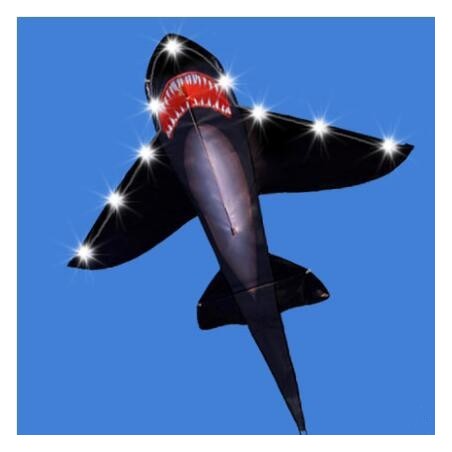 Black shark kite - with LED lightsKites