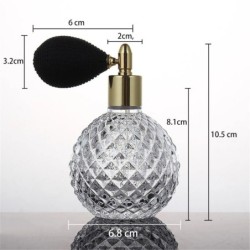 Vintage parfymflaska - tom behållare - med atomizer - kristallglas - 100ml