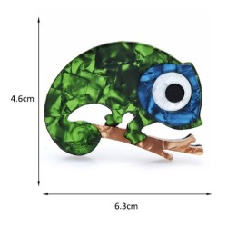 Stora ögon gecko / ödla - emalj brosch