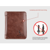 Moderiktig plånbok - kreditkortshållare - stöldskydd RFID - hopfällbar - äkta läder