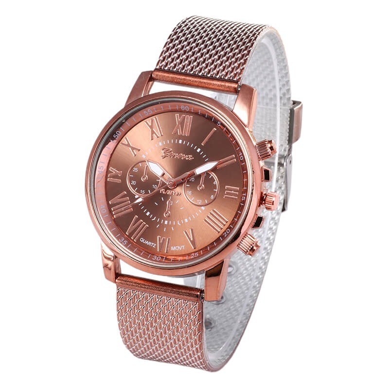 GENEVA - fashionable Quartz watch - Roman numerals - leather strapWatches