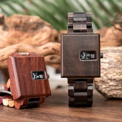 BOBO BIRD - stylish square wooden watch - QuartzWatches