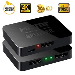 4K HDMI splitter - full HD - 1080P - 1 in 2 ut förstärkare - dubbel skärm - för HDTV DVD PS3 Xbox