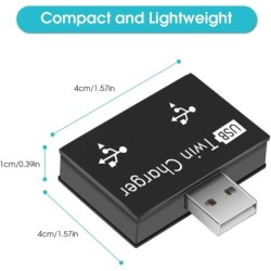 USB 2.0 till 2-ports laddare - HUB-adapter