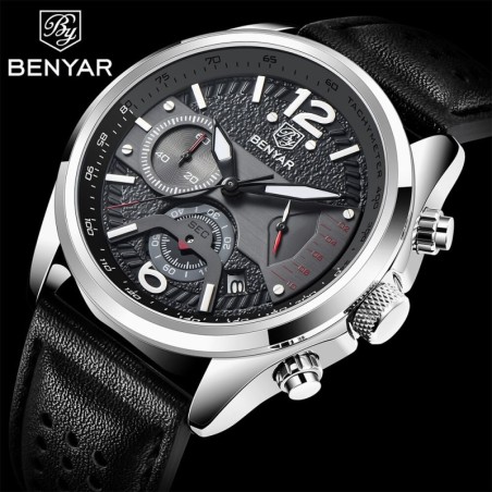 BENYAR - sports Quartz watch - waterproof - leather strapWatches