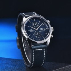BENYAR - sport Quartz klocka - 100m vattentät - läderrem