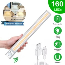LED garderobslampa - med rörelsesensor - USB smart lampa - trådlös nattlampa - magnetremsa