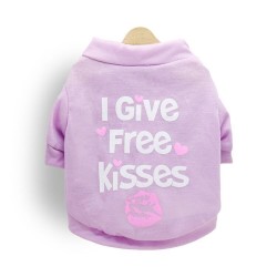 "I give free kisses" - t-shirt för hundar/katter