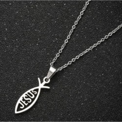 Fiskformat hänge / JESUS bokstäver - med halsband