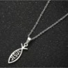 Fiskformat hänge / JESUS bokstäver - med halsband
