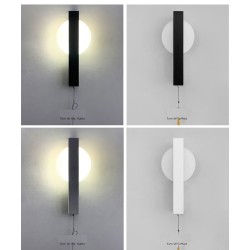 Modern LED-vägglampa - med strömbrytare - rund - fyrkantig - 6W