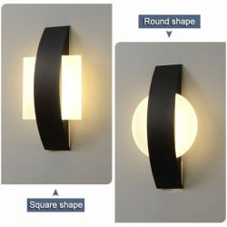 Modern LED-vägglampa - fyrkantig / rund - 4W