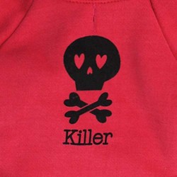 Varm hoodie - för hundar / katter - skalletryckt - KILLER bokstäver