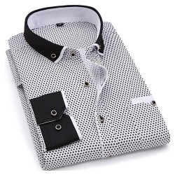 Klassisk långärmad skjorta - modetryck - Slim Fit