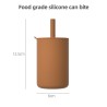 Dricksbägare i silikon för barn - kallt / varmt vatten - med sugrör - läckagesäker - BPA-fri - djurtryck