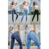 Penciljeans med hög midja - stretch lycra - Slim