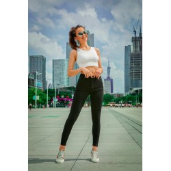 Penciljeans med hög midja - stretch lycra - Slim