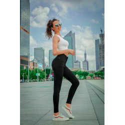 Penciljeans med hög midja - stretch lycra - Slim