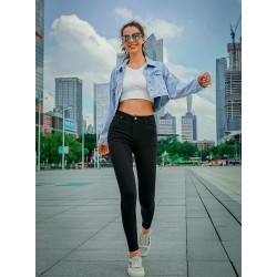 Penciljeans med hög midja - stretch lycra - Slim