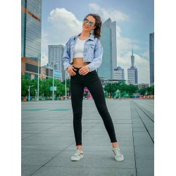 Penciljeans med hög midja - stretch lycra - Slim