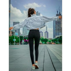 Penciljeans med hög midja - stretch lycra - Slim