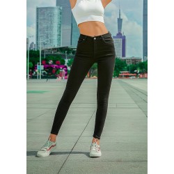 Penciljeans med hög midja - stretch lycra - Slim