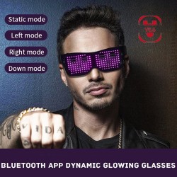 LED festglasögon - App / manuell kontroll - USB - Bluetooth