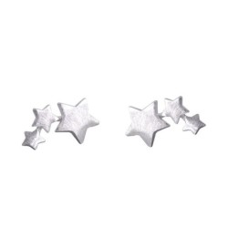 Silver trippelstjärna - örhängen