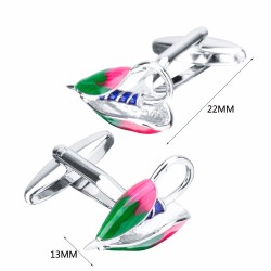 Colorful enamel cufflinks - hollow-out bicycle saddleCufflinks