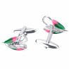 Colorful enamel cufflinks - hollow-out bicycle saddleCufflinks